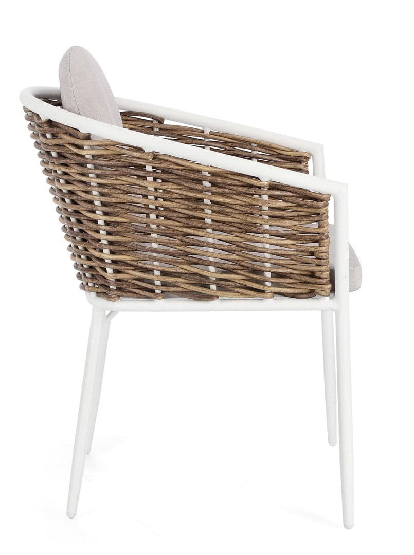 Sedia con braccioli "Maribela" struttura e gambe in alluminio, per esterno, seduta con cuscini in Sedie per tavolo da giardino Decor Space - Altamura, commercioVirtuoso.it