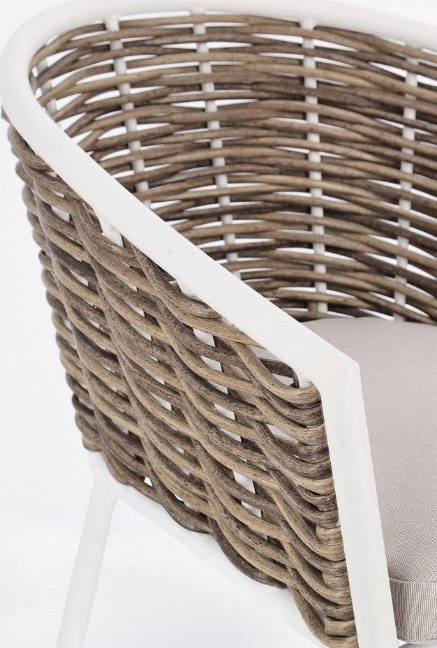 Sedia con braccioli "Maribela" struttura e gambe in alluminio, per esterno, seduta con cuscini in Sedie per tavolo da giardino Decor Space - Altamura, commercioVirtuoso.it
