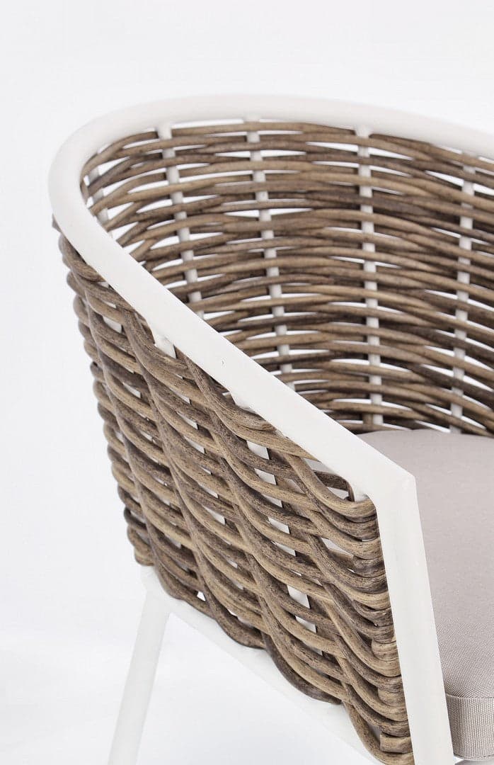 Sedia con braccioli "Maribela" struttura e gambe in alluminio, per esterno, seduta con cuscini in Sedie per tavolo da giardino Decor Space - Altamura, commercioVirtuoso.it