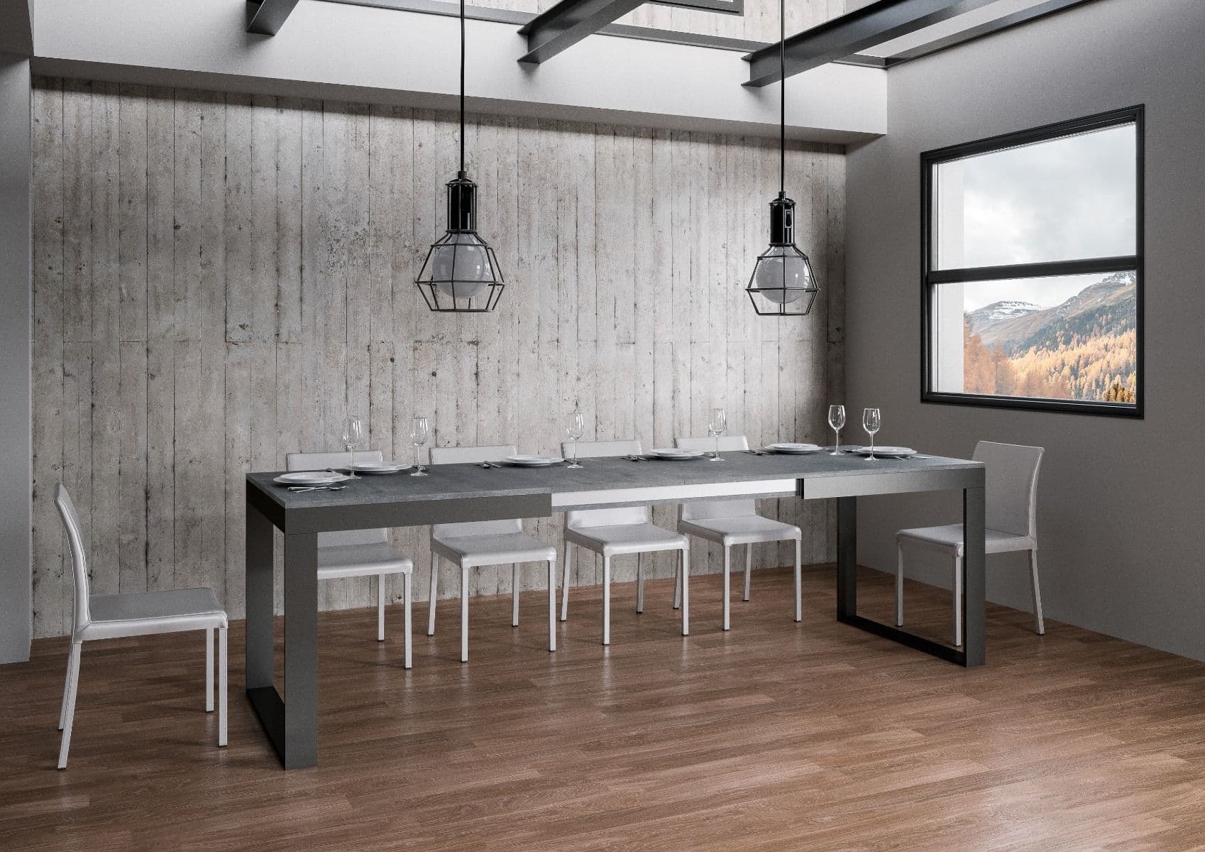 Tavolo "Forlì" allungabile in legno per sala da pranzo in Tavoli da sala da pranzo Decor Space - Altamura, commercioVirtuoso.it