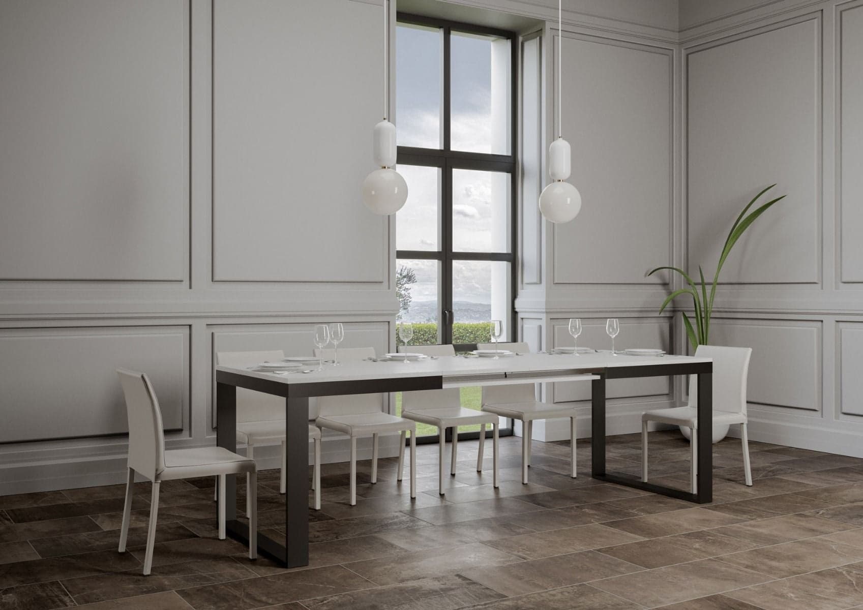 Tavolo "Forlì" allungabile in legno per sala da pranzo in Tavoli da sala da pranzo Decor Space - Altamura, commercioVirtuoso.it