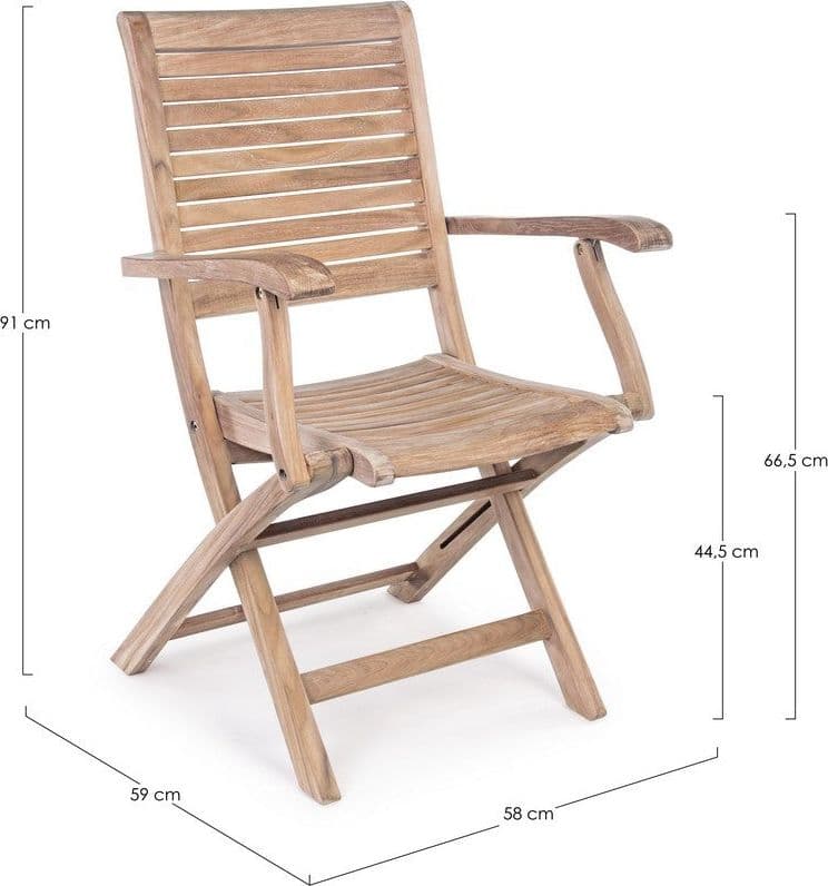 Sedia "Maryland" struttura in legno di Teak, pieghevole, per esterno da 44.5 cm in Sedie per tavolo da giardino Decor Space - Altamura, commercioVirtuoso.it