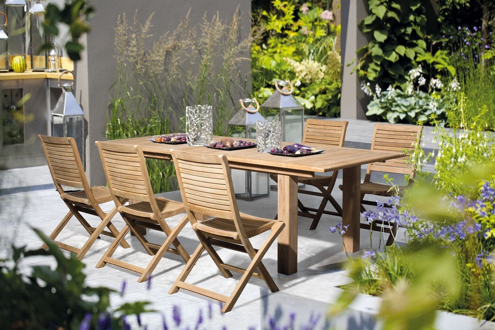 Sedia "Maryland" struttura in legno di Teak, pieghevole, per esterno da 44.5 cm in Sedie per tavolo da giardino Decor Space - Altamura, commercioVirtuoso.it