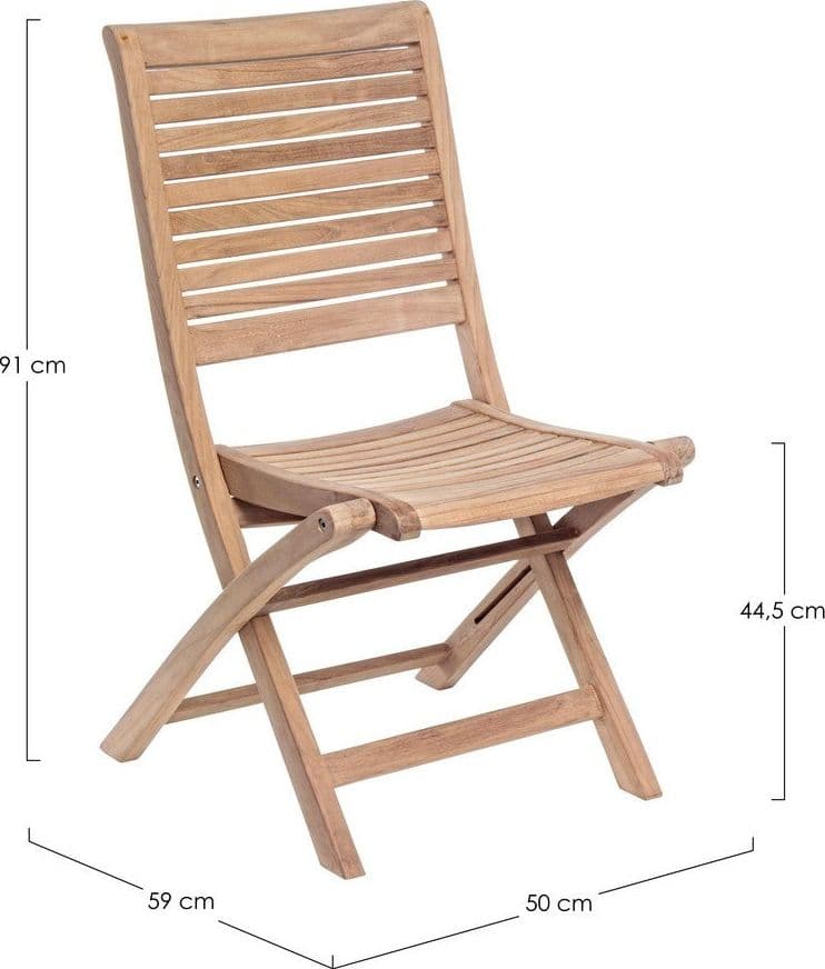 Sedia "Maryland" struttura in legno di Teak, pieghevole, per esterno da 44.5 cm in Sedie per tavolo da giardino Decor Space - Altamura, commercioVirtuoso.it