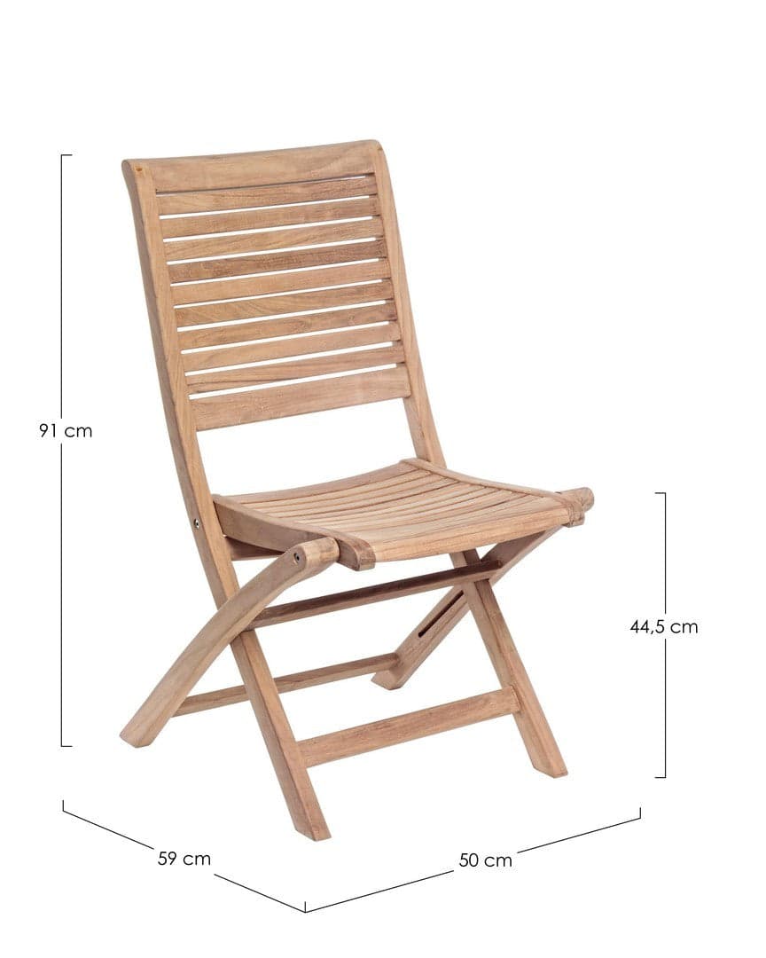 Sedia "Maryland" struttura in legno di Teak, pieghevole, per esterno da 44.5 cm in Sedie per tavolo da giardino Decor Space - Altamura, commercioVirtuoso.it