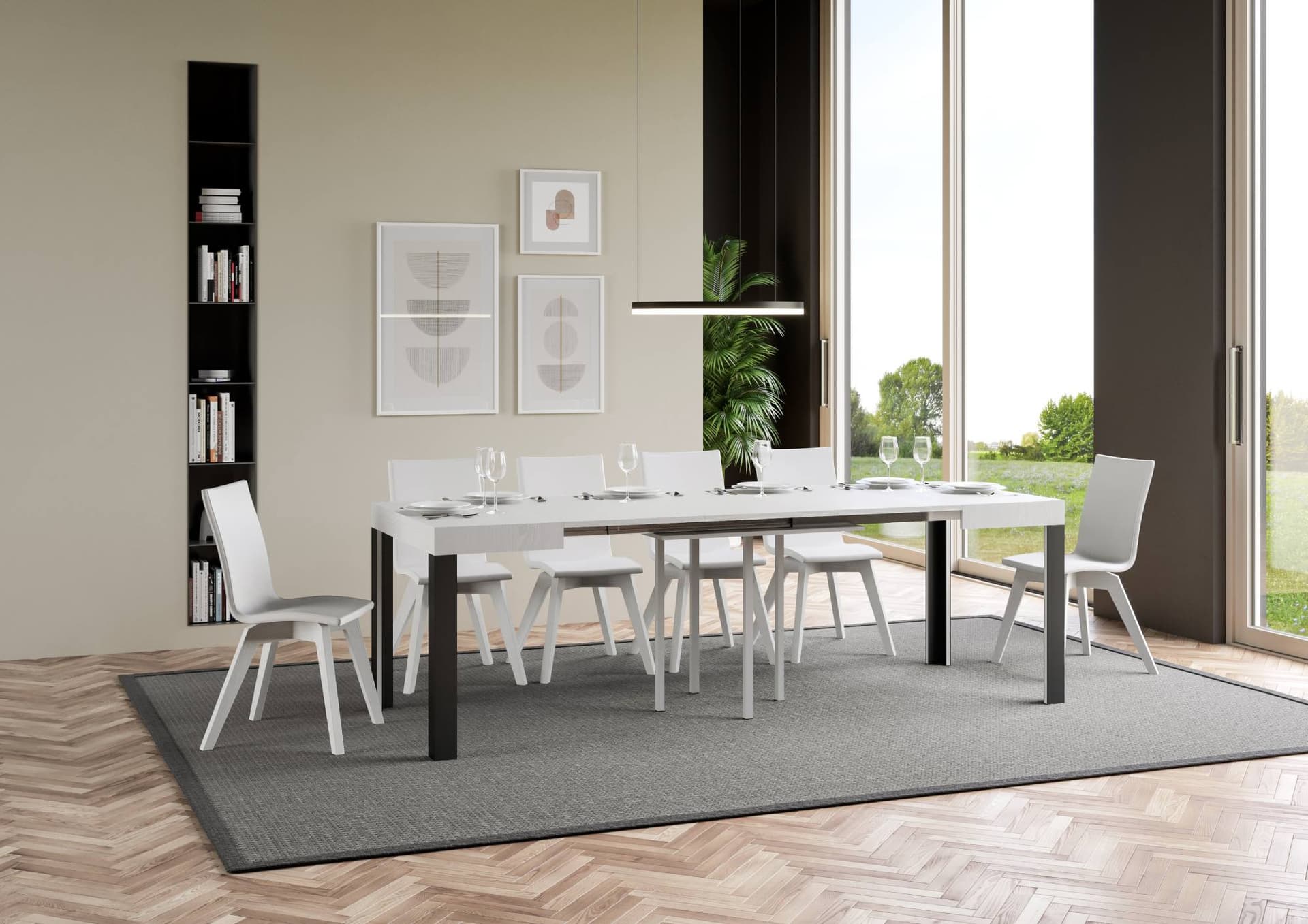 Tavolo "Rimini" allungabile in legno per sala da pranzo in Tavoli da sala da pranzo Decor Space - Altamura, commercioVirtuoso.it