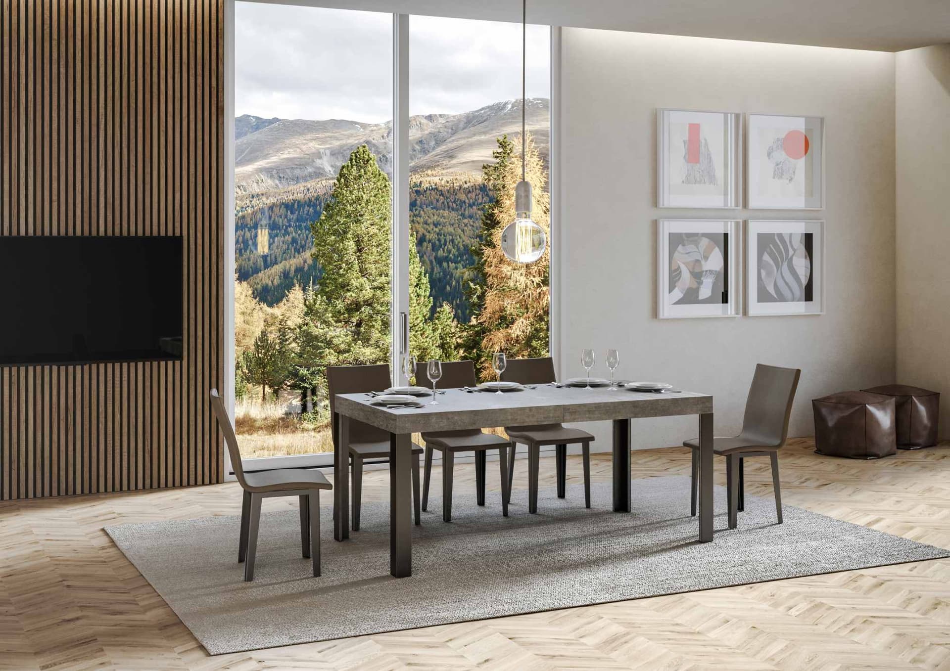 Tavolo "Rimini" allungabile in legno per sala da pranzo in Tavoli da sala da pranzo Decor Space - Altamura, commercioVirtuoso.it