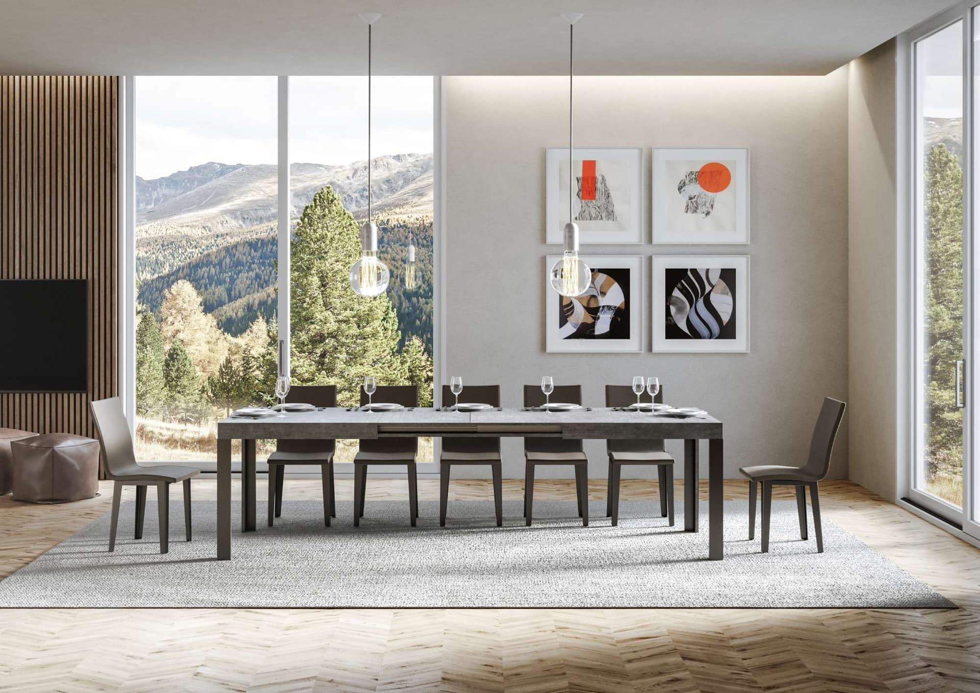 Tavolo "Rimini" allungabile in legno per sala da pranzo in Tavoli da sala da pranzo Decor Space - Altamura, commercioVirtuoso.it