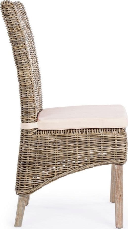 Poltrona "Luzia" con struttura in mogano, intreccio in kubu, cuscino sfoderabile Giardino e giardinaggio/Arredamento da giardino e accessori/Sedie/Sedie per tavolo da giardino Decor Space - Altamura, Commerciovirtuoso.it