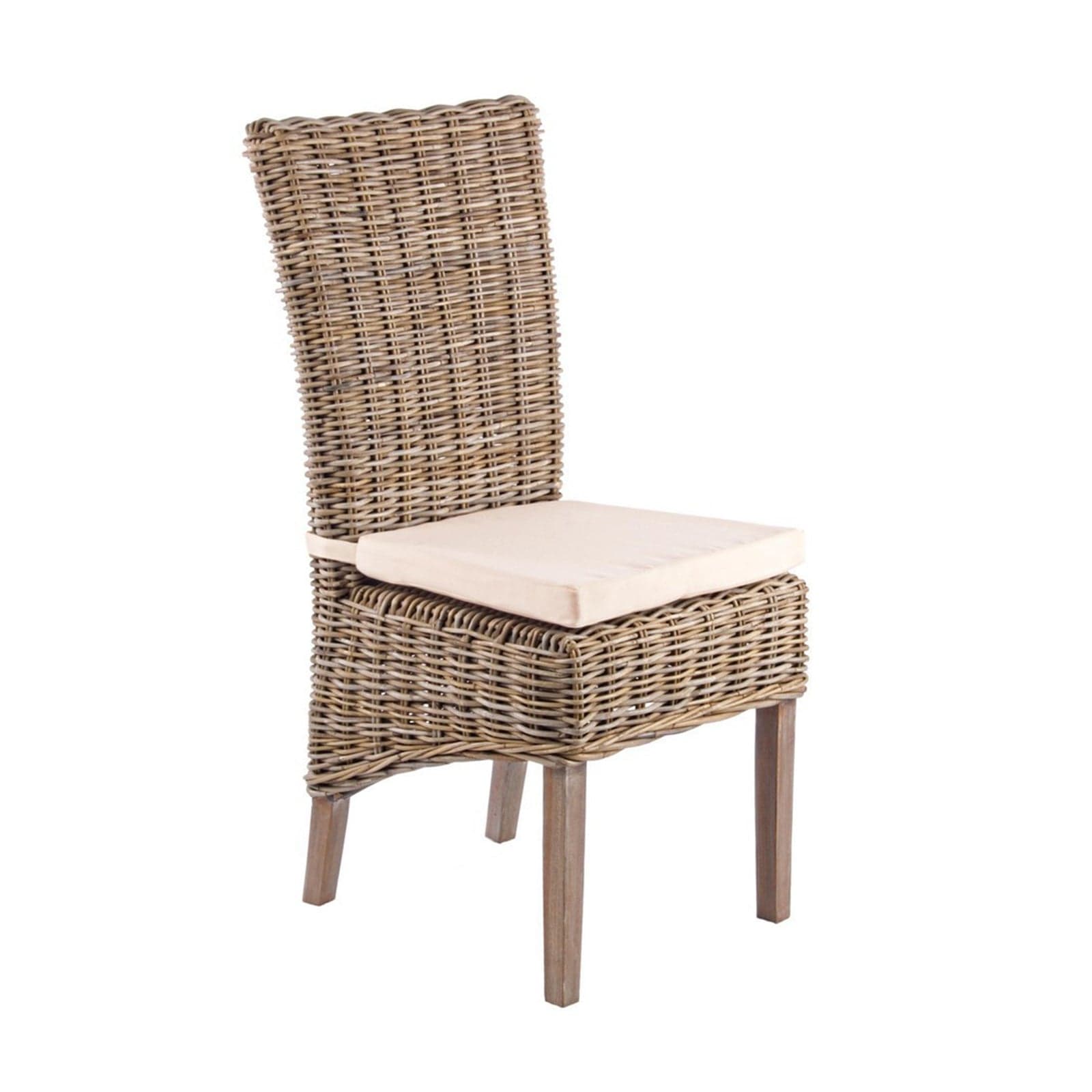 Poltrona "Luzia" con struttura in mogano, intreccio in kubu, cuscino sfoderabile in Sedie per tavolo da giardino Decor Space - Altamura, commercioVirtuoso.it