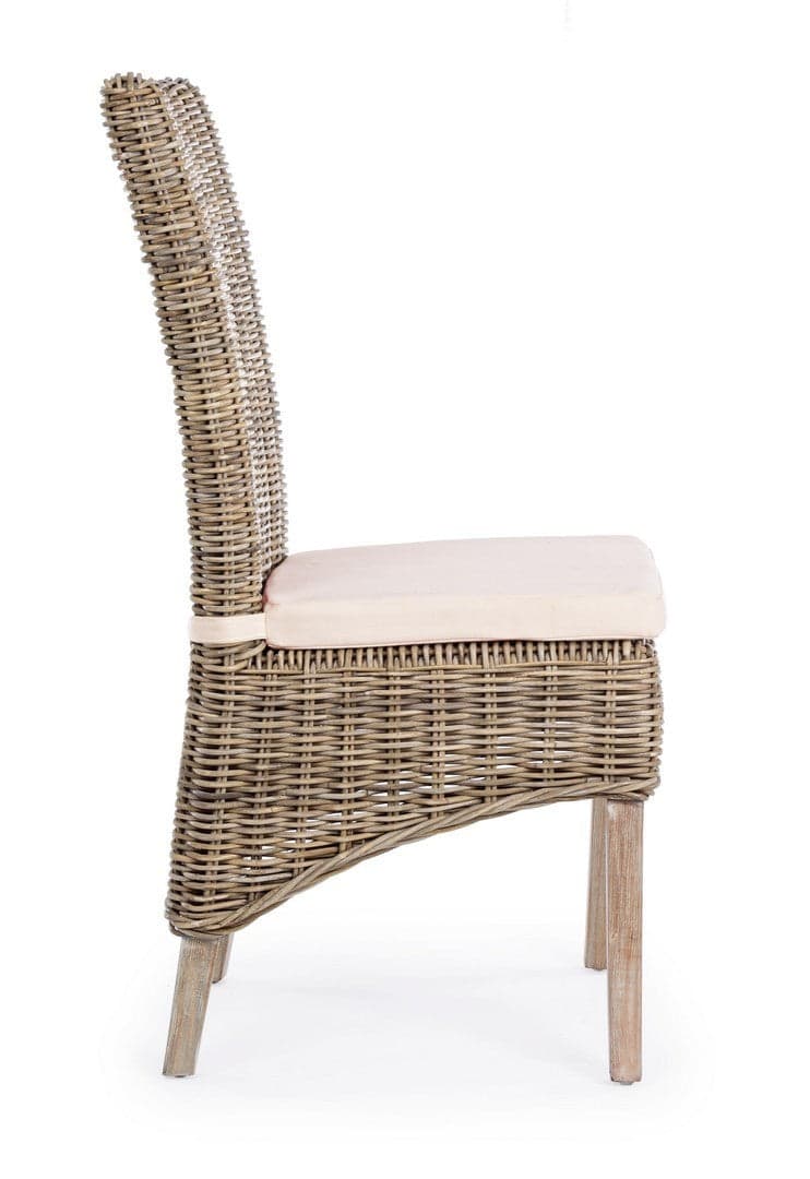 Poltrona "Luzia" con struttura in mogano, intreccio in kubu, cuscino sfoderabile in Sedie per tavolo da giardino Decor Space - Altamura, commercioVirtuoso.it