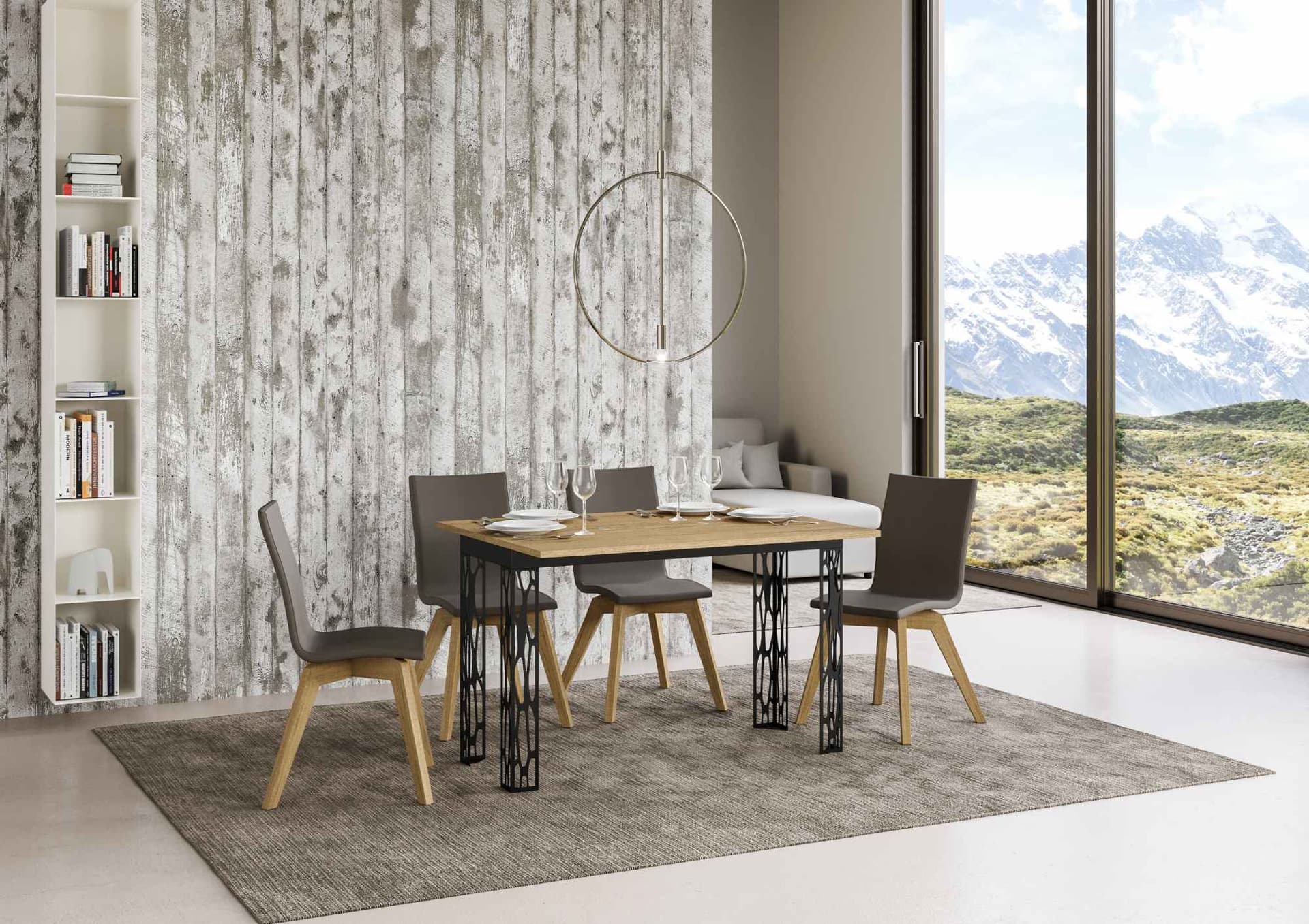 Tavolo "Latina" allungabile in legno per sala da pranzo in Tavoli da sala da pranzo Decor Space - Altamura, commercioVirtuoso.it