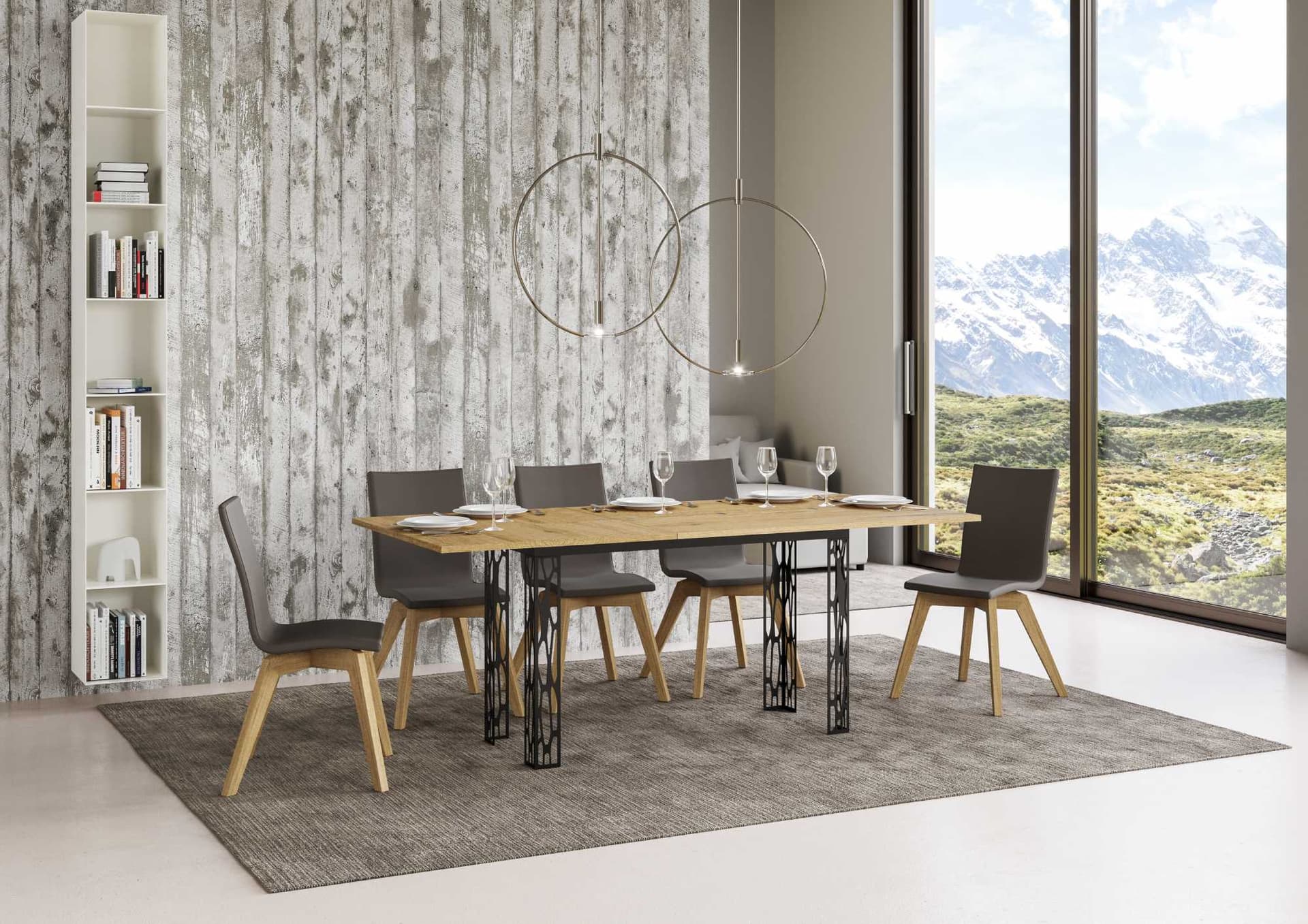 Tavolo "Latina" allungabile in legno per sala da pranzo in Tavoli da sala da pranzo Decor Space - Altamura, commercioVirtuoso.it
