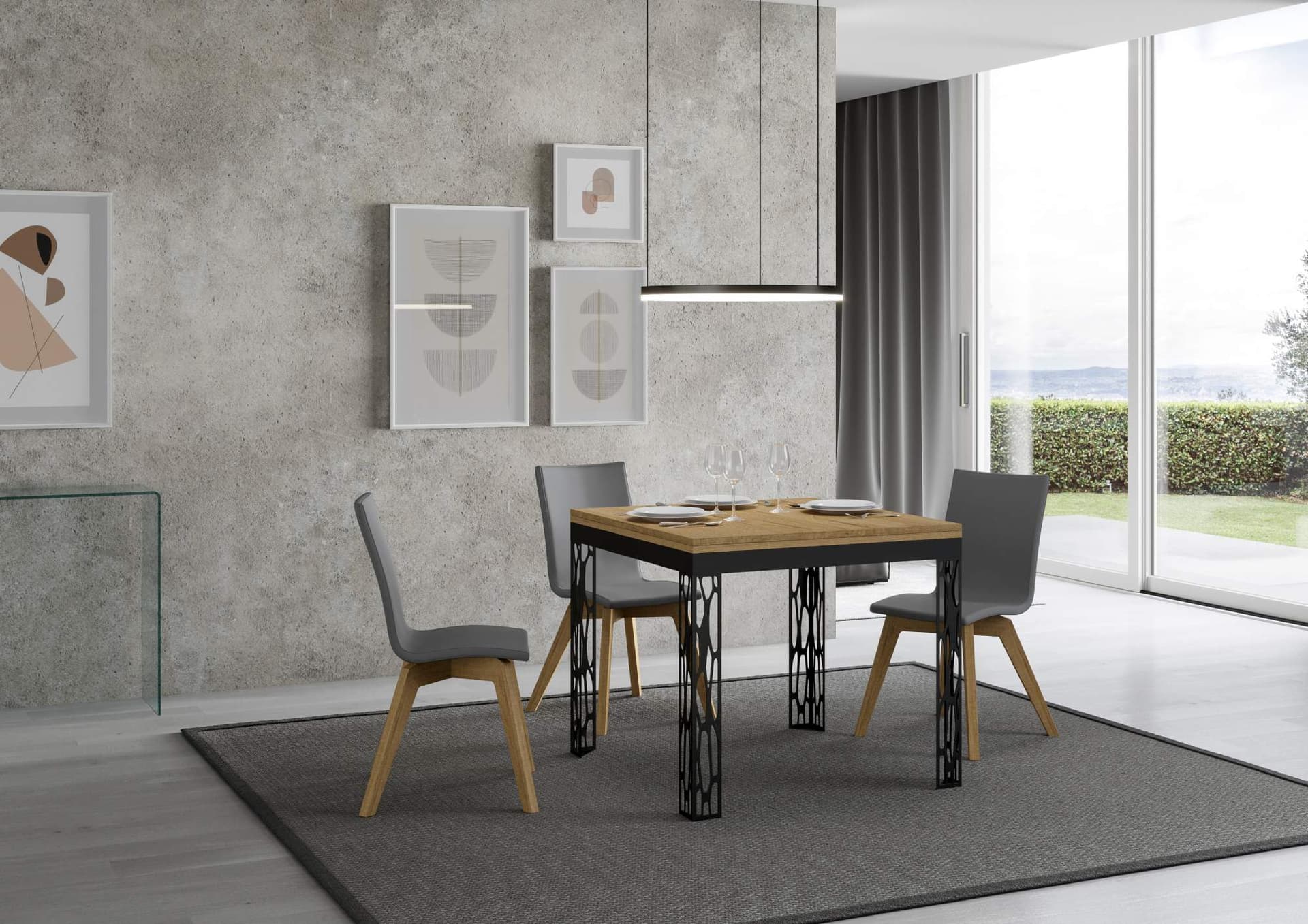 Tavolo "Latina" allungabile in legno per sala da pranzo in Tavoli da sala da pranzo Decor Space - Altamura, commercioVirtuoso.it