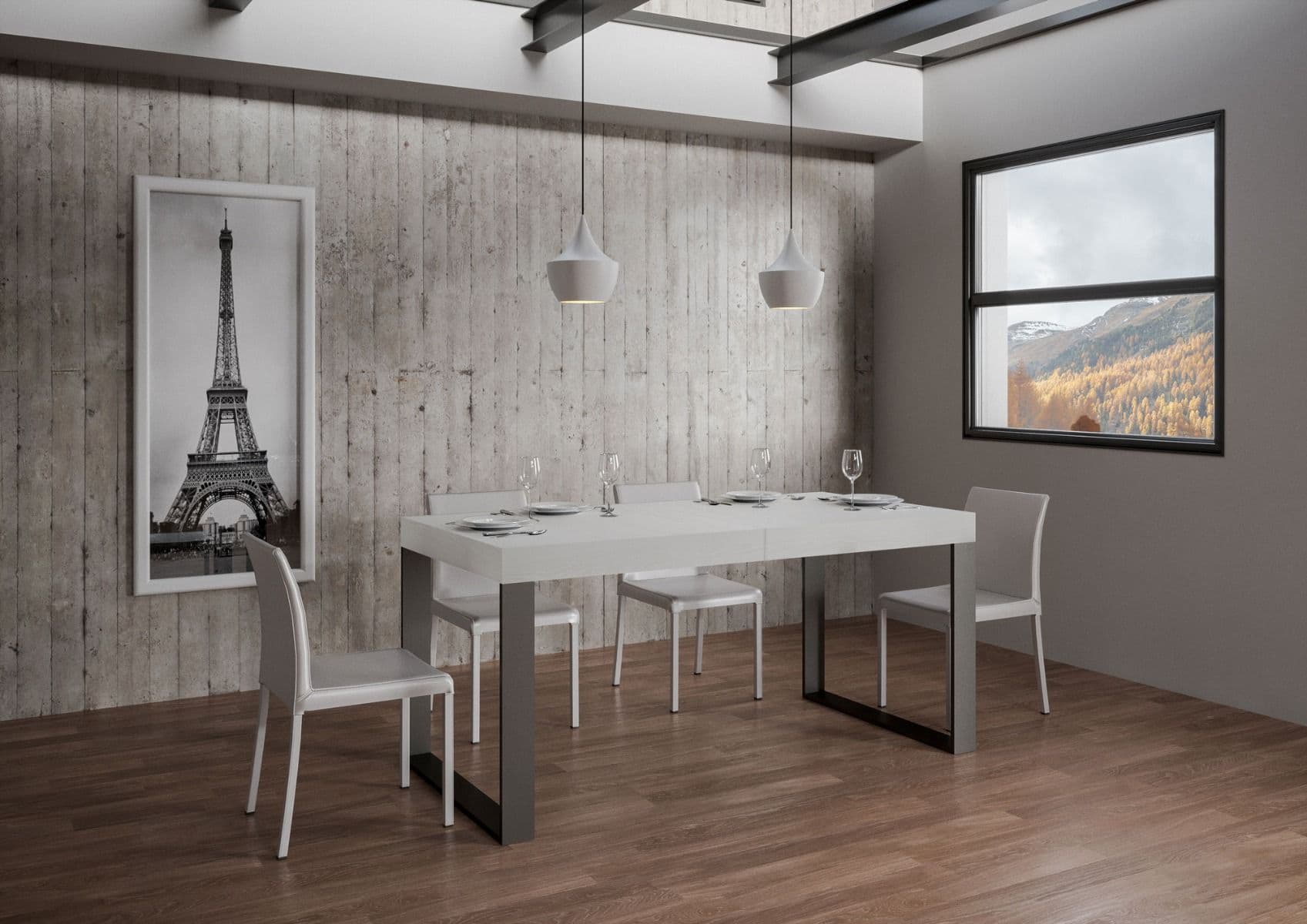Tavolo "Siracusa" allungabile in legno per sala da pranzo in Tavoli da sala da pranzo Decor Space - Altamura, commercioVirtuoso.it