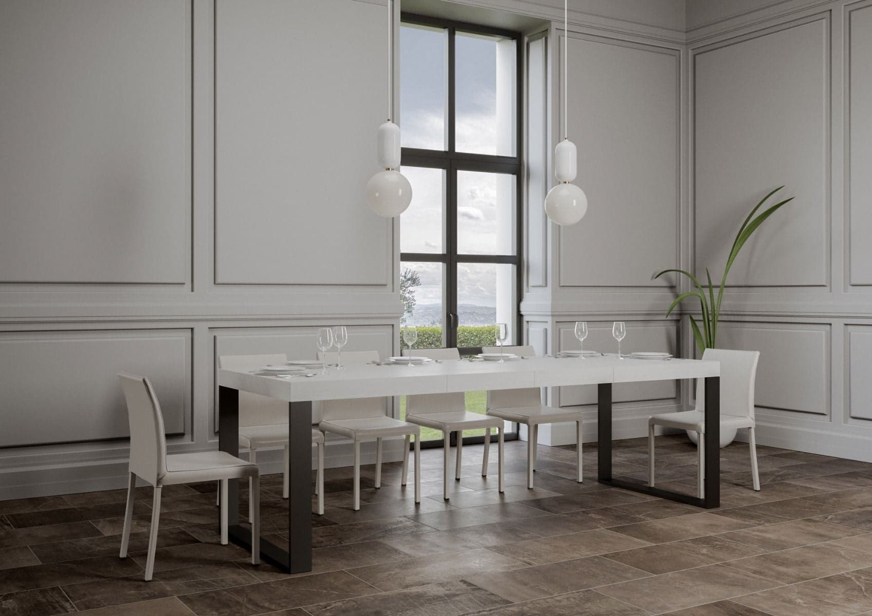 Tavolo "Siracusa" allungabile in legno per sala da pranzo in Tavoli da sala da pranzo Decor Space - Altamura, commercioVirtuoso.it