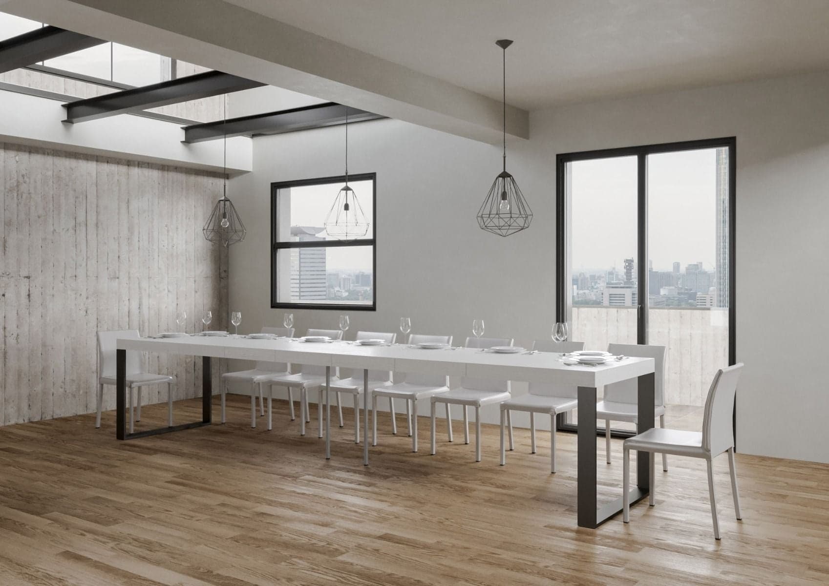 Tavolo "Siracusa" allungabile in legno per sala da pranzo in Tavoli da sala da pranzo Decor Space - Altamura, commercioVirtuoso.it