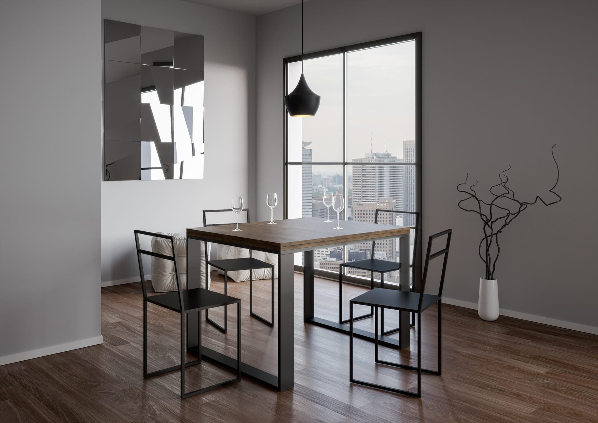 Tavolo "Siracusa" allungabile in legno per sala da pranzo in Tavoli da sala da pranzo Decor Space - Altamura, commercioVirtuoso.it