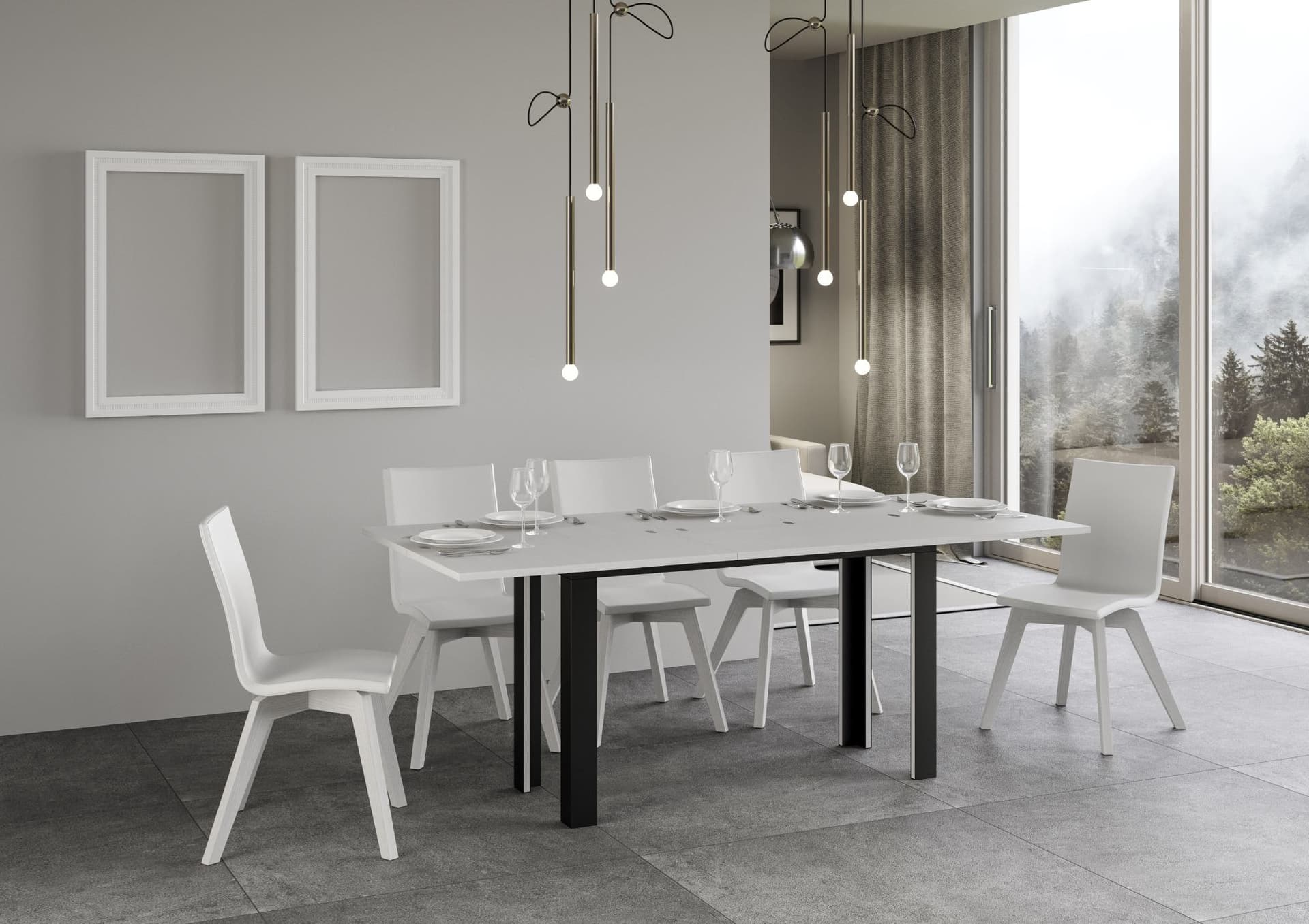 Tavolo "Sassari" allungabile in legno per sala da pranzo in Tavoli da sala da pranzo Decor Space - Altamura, commercioVirtuoso.it
