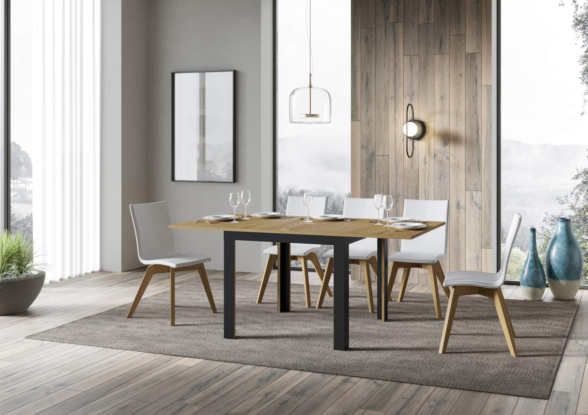 Tavolo "Sassari" allungabile in legno per sala da pranzo - 10