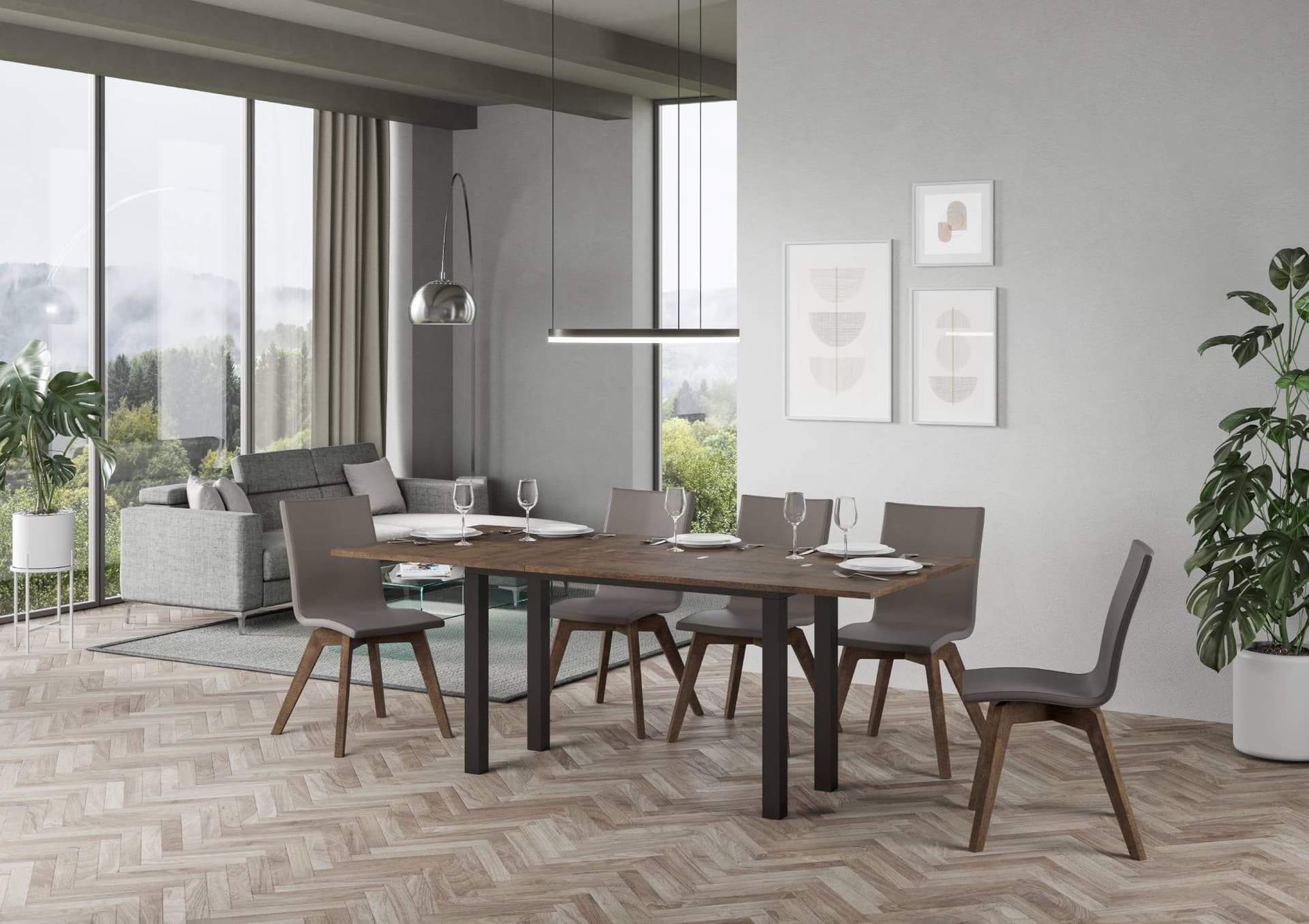 Tavolo "Grosseto" allungabile in legno per sala da pranzo in Tavoli da sala da pranzo Decor Space - Altamura, commercioVirtuoso.it