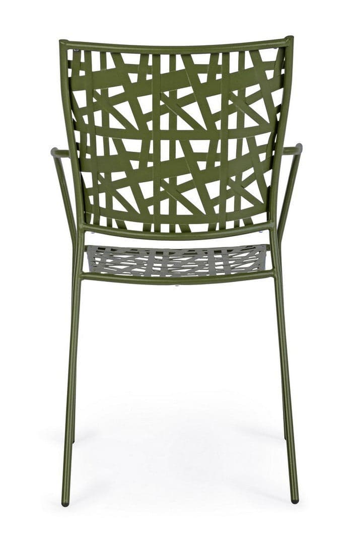 Sedia "Kelsie" con braccioli, impilabile, in acciaio trattato per esterno in Sedie per tavolo da giardino Decor Space - Altamura, commercioVirtuoso.it