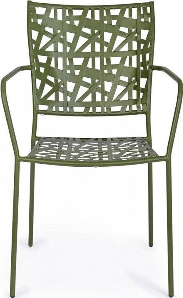 Sedia "Kelsie" con braccioli, impilabile, in acciaio trattato per esterno in Sedie per tavolo da giardino Decor Space - Altamura, commercioVirtuoso.it