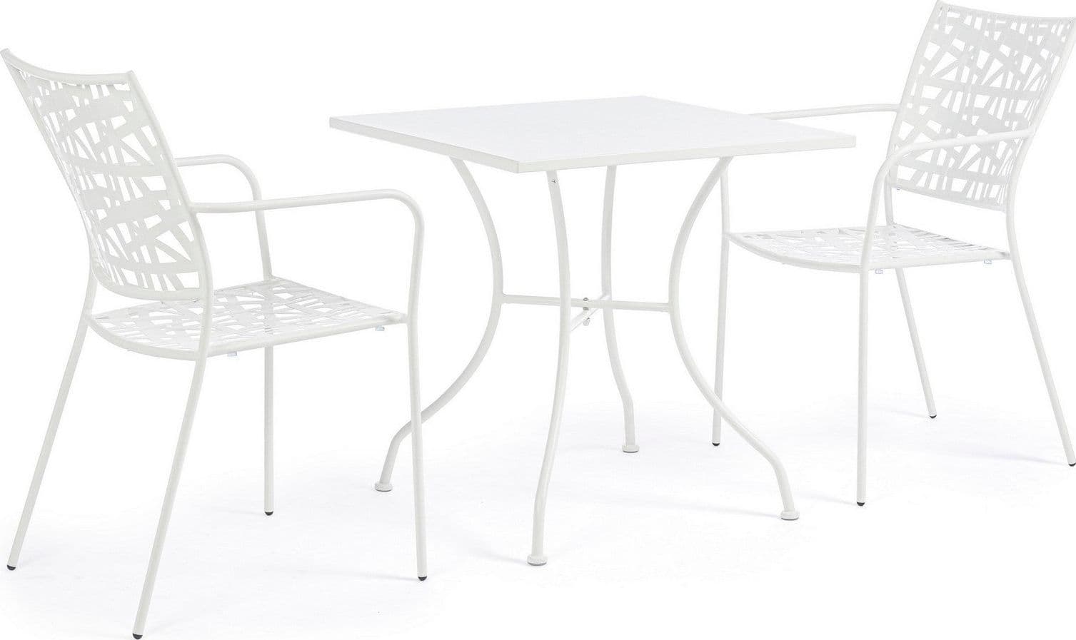 Sedia "Kelsie" con braccioli, impilabile, in acciaio trattato per esterno in Sedie per tavolo da giardino Decor Space - Altamura, commercioVirtuoso.it
