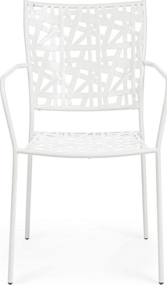 Sedia "Kelsie" con braccioli, impilabile, in acciaio trattato per esterno in Sedie per tavolo da giardino Decor Space - Altamura, commercioVirtuoso.it