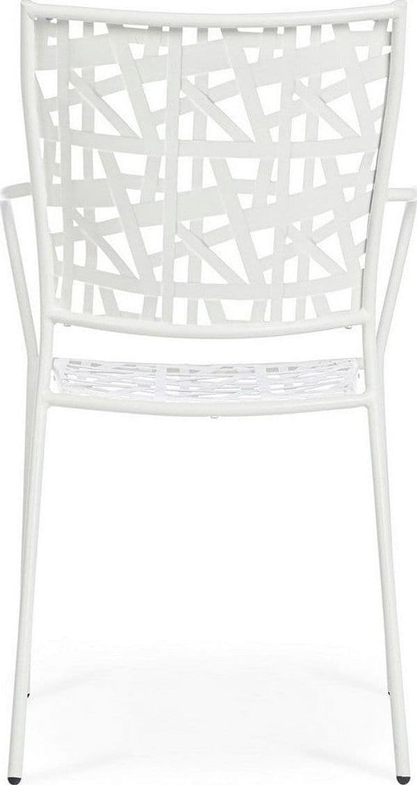 Sedia "Kelsie" con braccioli, impilabile, in acciaio trattato per esterno in Sedie per tavolo da giardino Decor Space - Altamura, commercioVirtuoso.it