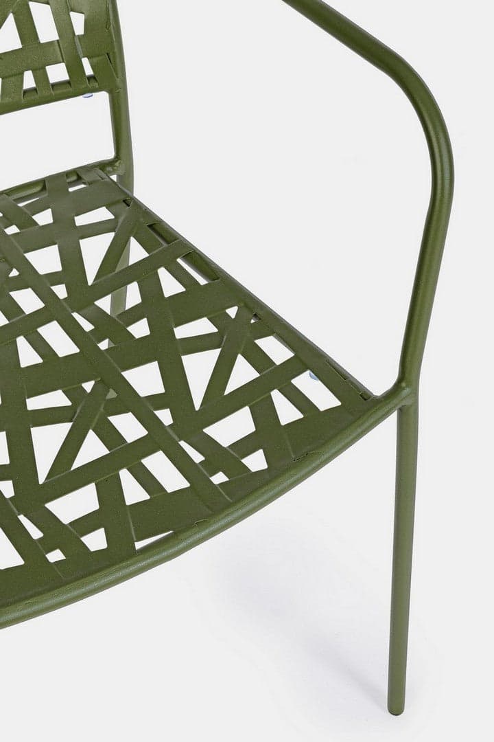 Sedia "Kelsie" con braccioli, impilabile, in acciaio trattato per esterno in Sedie per tavolo da giardino Decor Space - Altamura, commercioVirtuoso.it