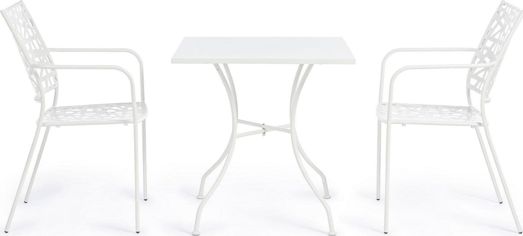 Sedia "Kelsie" con braccioli, impilabile, in acciaio trattato per esterno in Sedie per tavolo da giardino Decor Space - Altamura, commercioVirtuoso.it