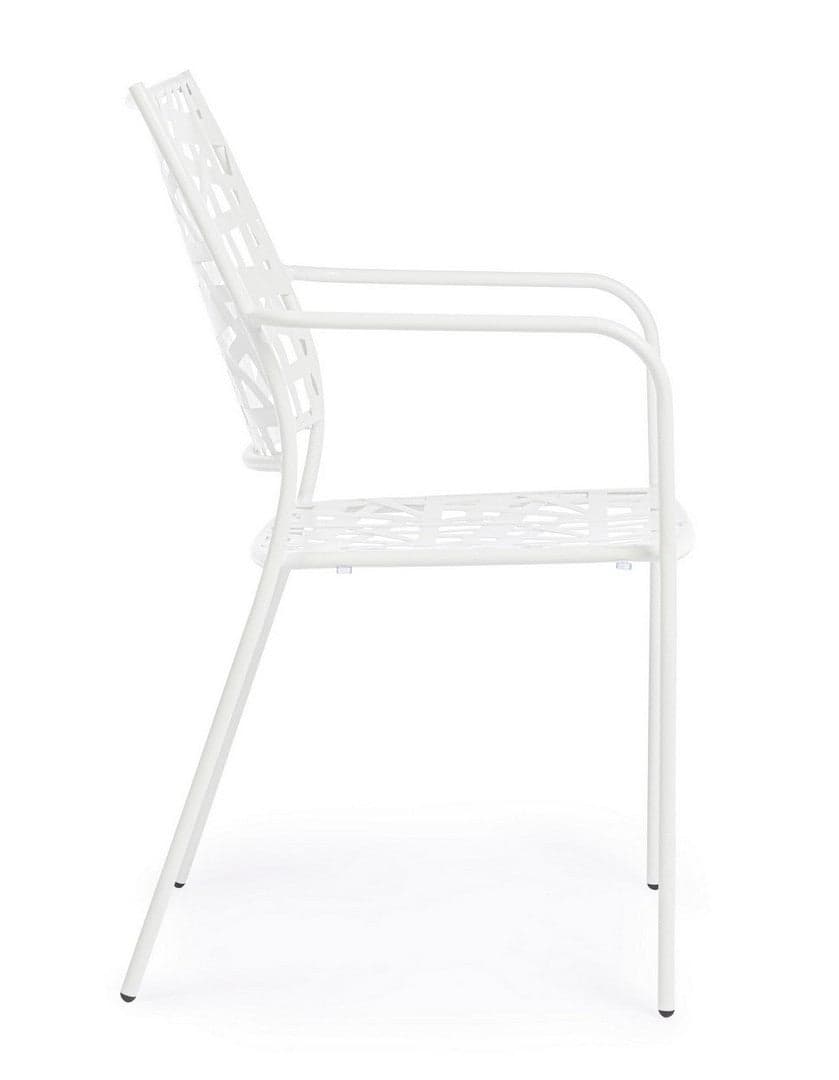 Sedia "Kelsie" con braccioli, impilabile, in acciaio trattato per esterno in Sedie per tavolo da giardino Decor Space - Altamura, commercioVirtuoso.it