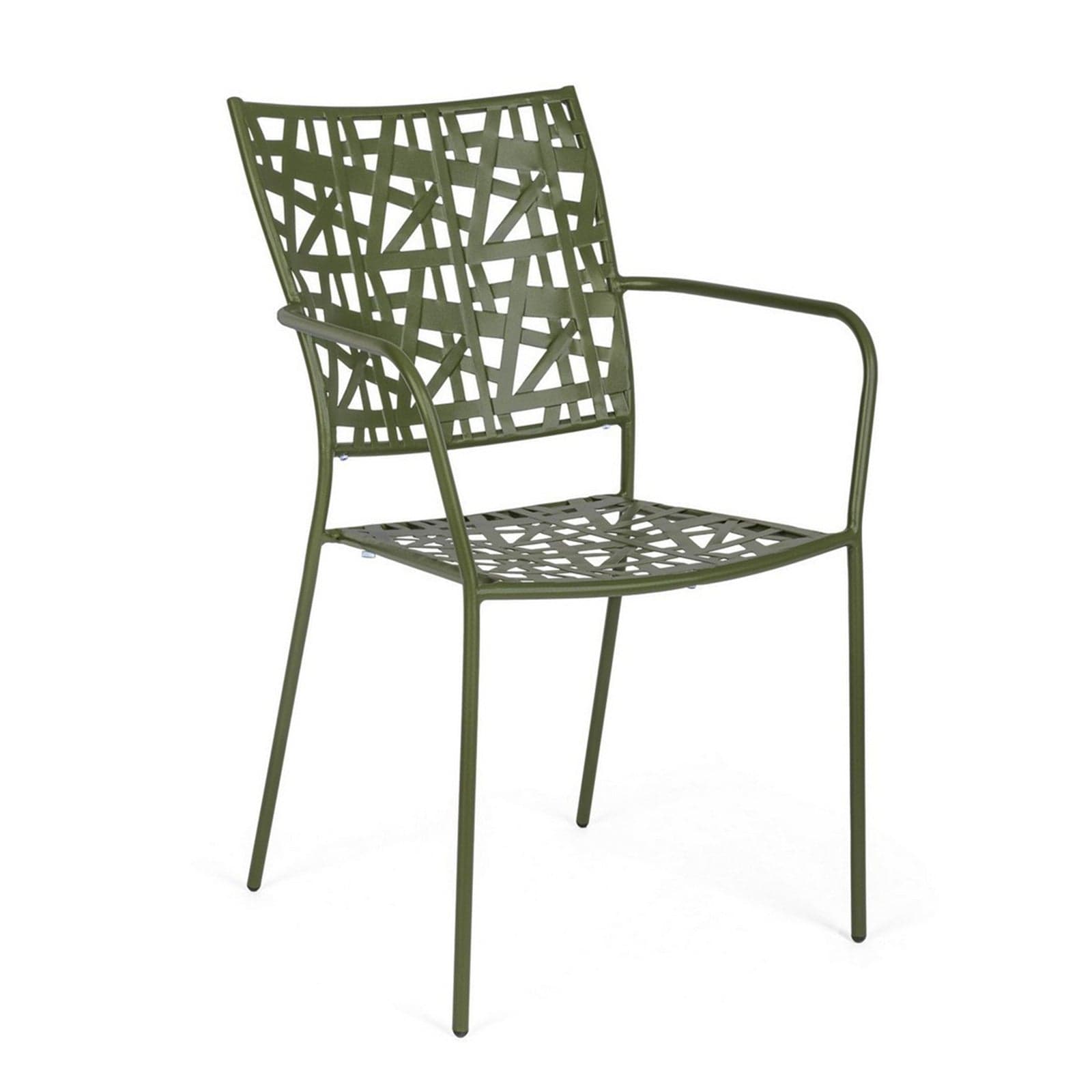 Sedia "Kelsie" con braccioli, impilabile, in acciaio trattato per esterno in Sedie per tavolo da giardino Decor Space - Altamura, commercioVirtuoso.it