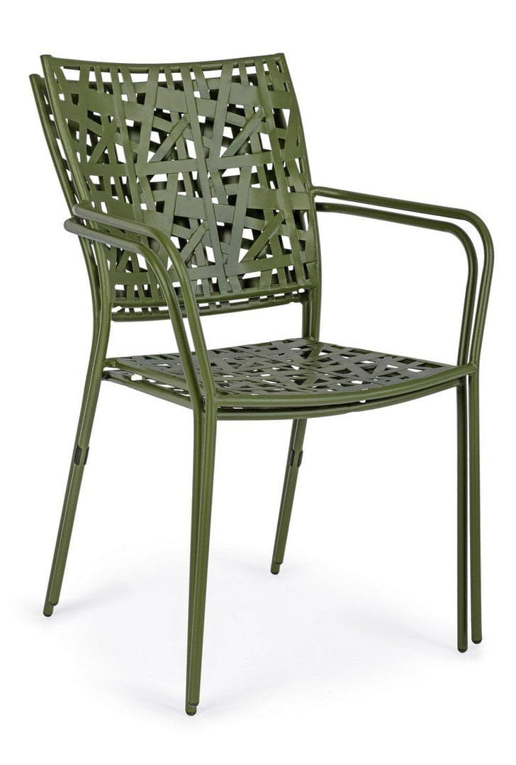 Sedia "Kelsie" con braccioli, impilabile, in acciaio trattato per esterno in Sedie per tavolo da giardino Decor Space - Altamura, commercioVirtuoso.it