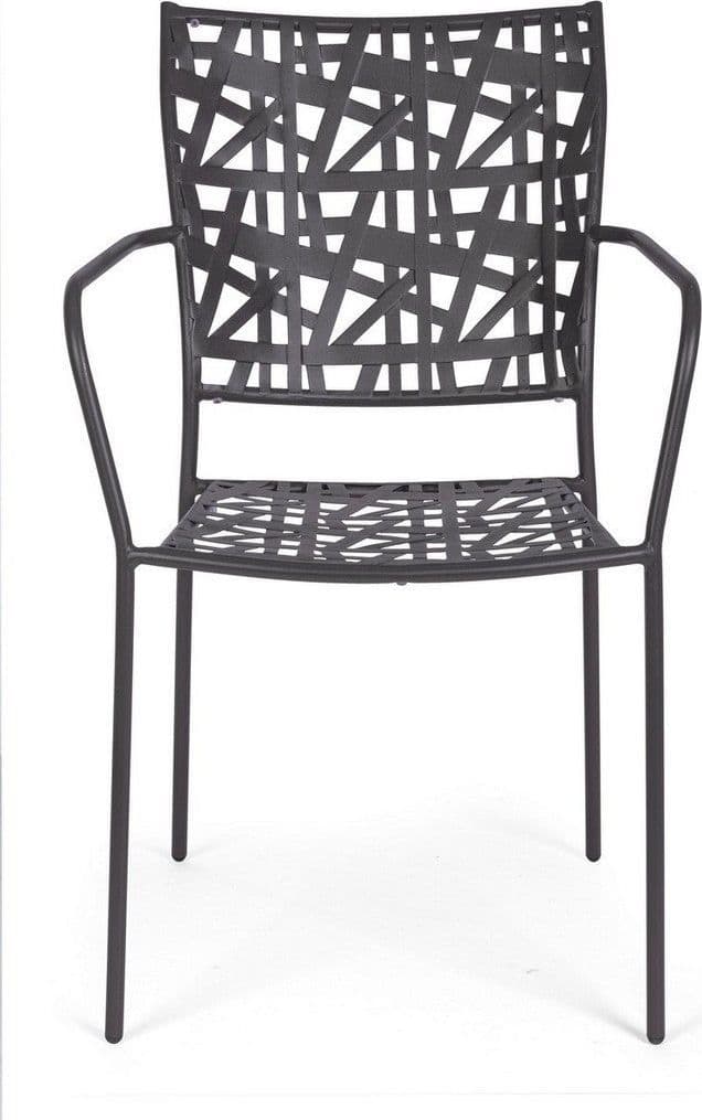 Sedia "Kelsie" con braccioli, impilabile, in acciaio trattato per esterno - 29