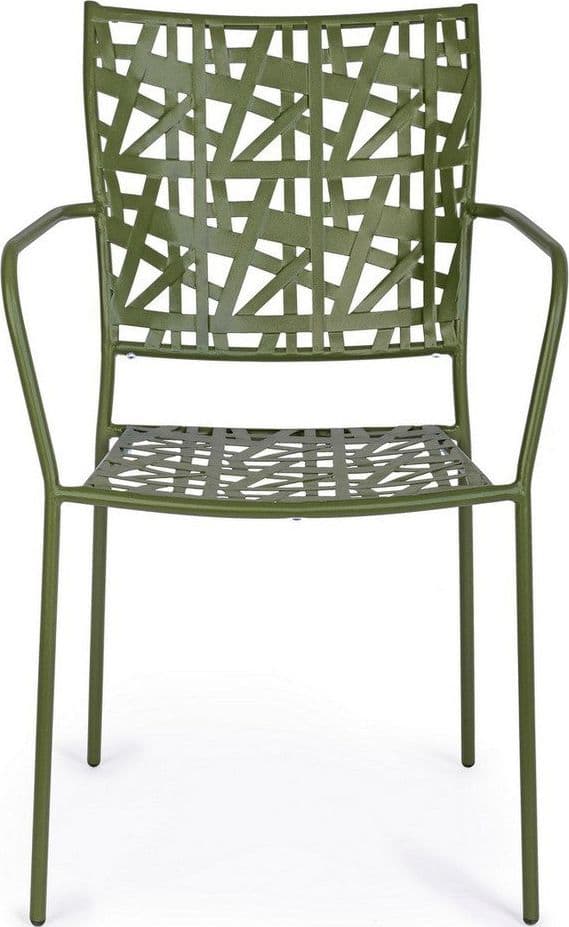 Sedia "Kelsie" con braccioli, impilabile, in acciaio trattato per esterno in Sedie per tavolo da giardino Decor Space - Altamura, commercioVirtuoso.it