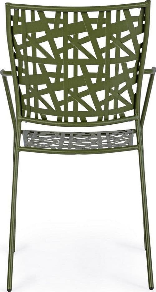 Sedia "Kelsie" con braccioli, impilabile, in acciaio trattato per esterno in Sedie per tavolo da giardino Decor Space - Altamura, commercioVirtuoso.it