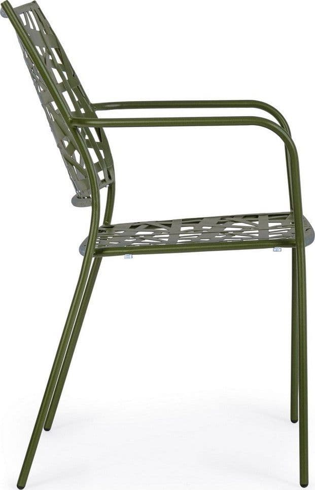 Sedia "Kelsie" con braccioli, impilabile, in acciaio trattato per esterno in Sedie per tavolo da giardino Decor Space - Altamura, commercioVirtuoso.it