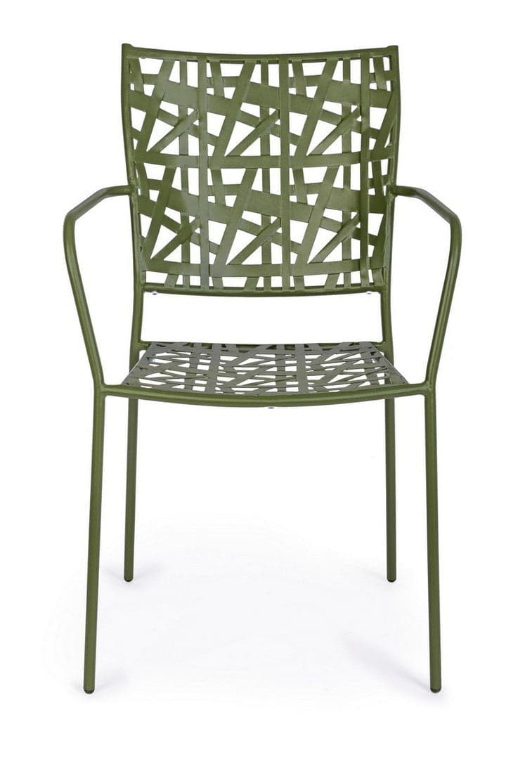 Sedia "Kelsie" con braccioli, impilabile, in acciaio trattato per esterno in Sedie per tavolo da giardino Decor Space - Altamura, commercioVirtuoso.it