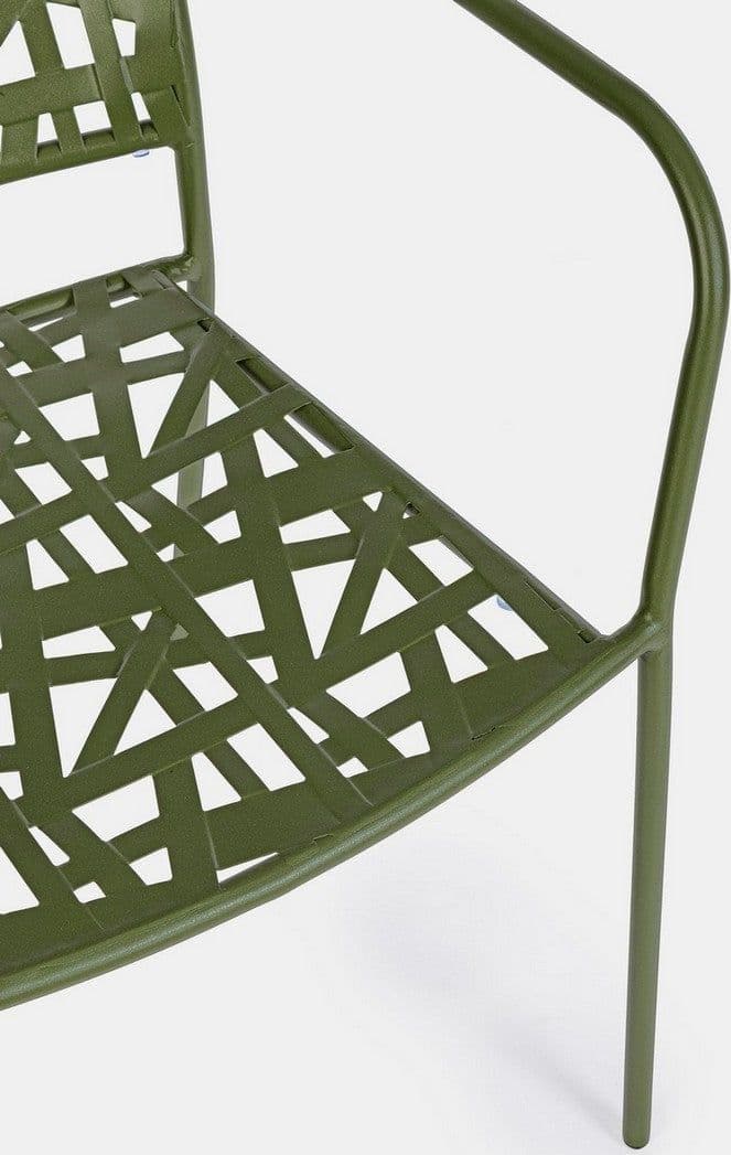 Sedia "Kelsie" con braccioli, impilabile, in acciaio trattato per esterno in Sedie per tavolo da giardino Decor Space - Altamura, commercioVirtuoso.it