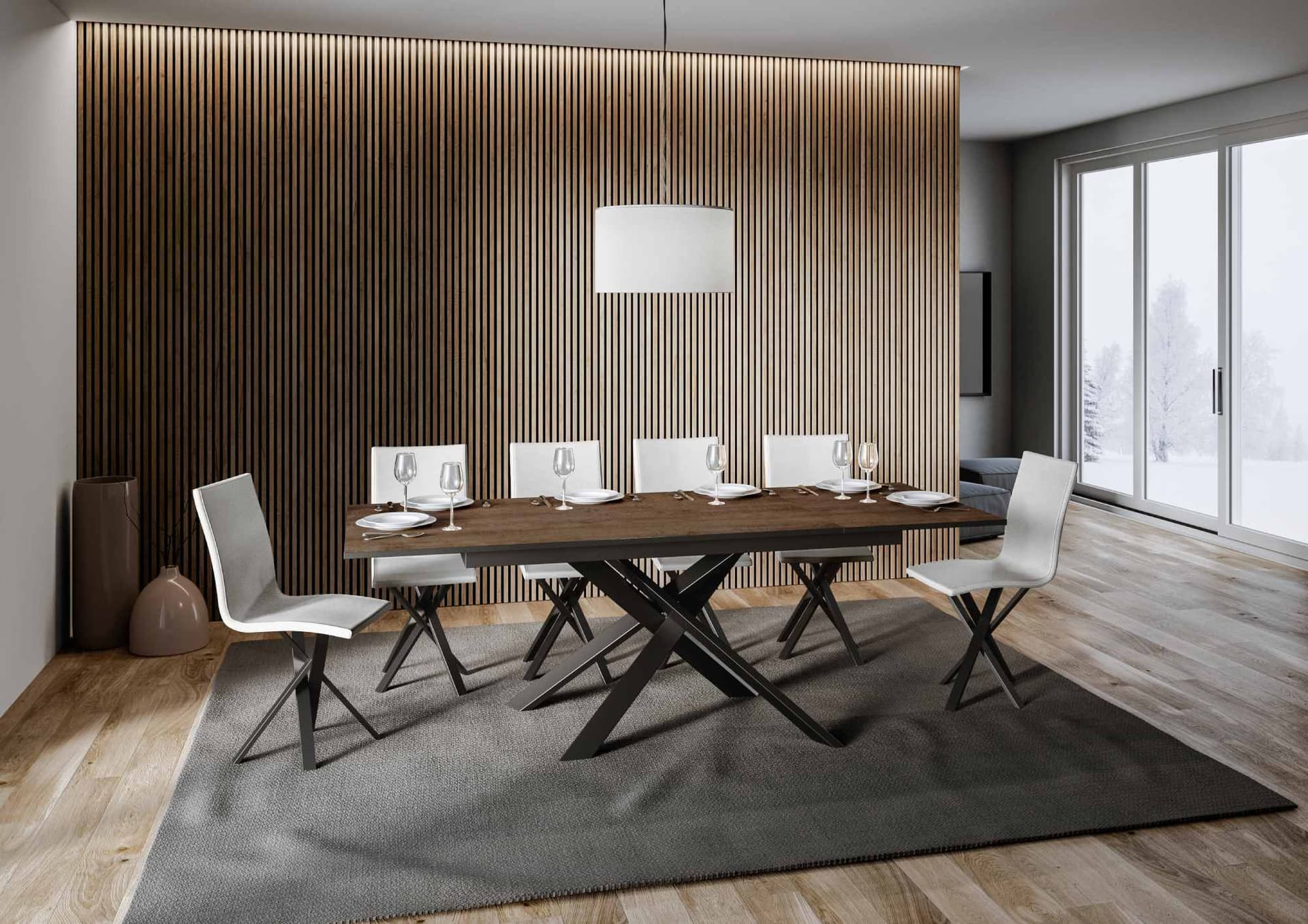 Tavolo "Varese" allungabile in legno per sala da pranzo in Tavoli da sala da pranzo Decor Space - Altamura, commercioVirtuoso.it