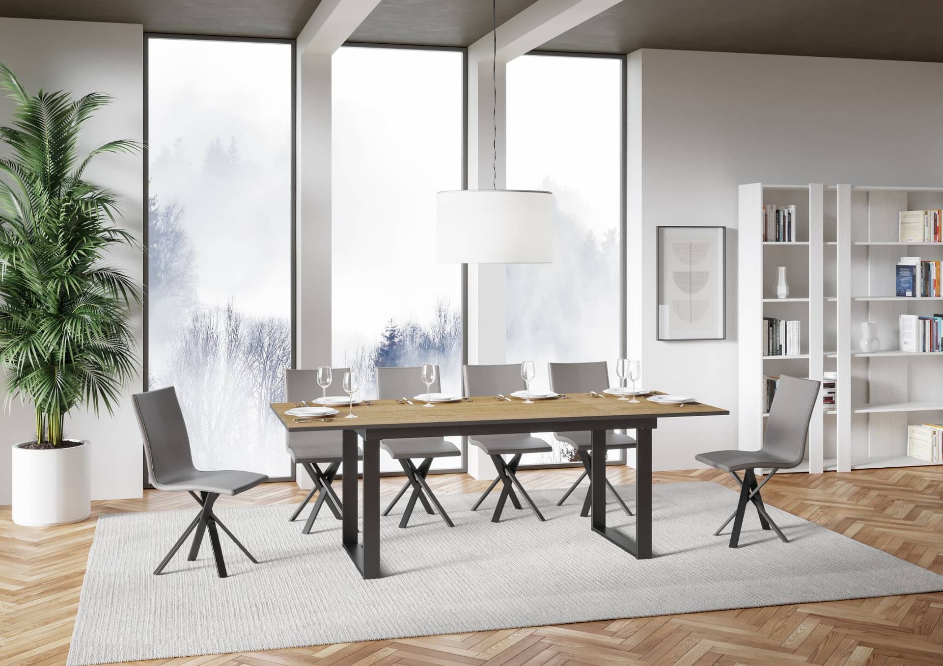 Tavolo "Asti" allungabile in legno per sala da pranzo in Tavoli da sala da pranzo Decor Space - Altamura, commercioVirtuoso.it