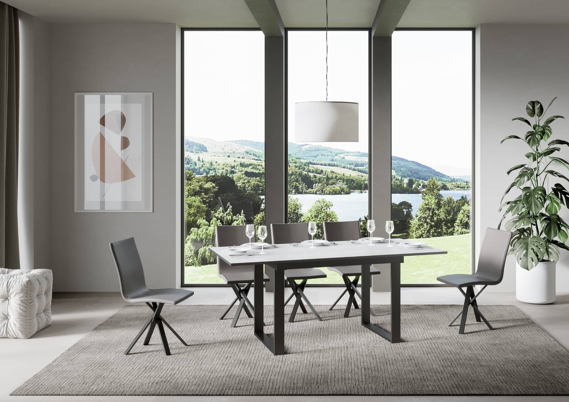 Tavolo "Asti" allungabile in legno per sala da pranzo - 9