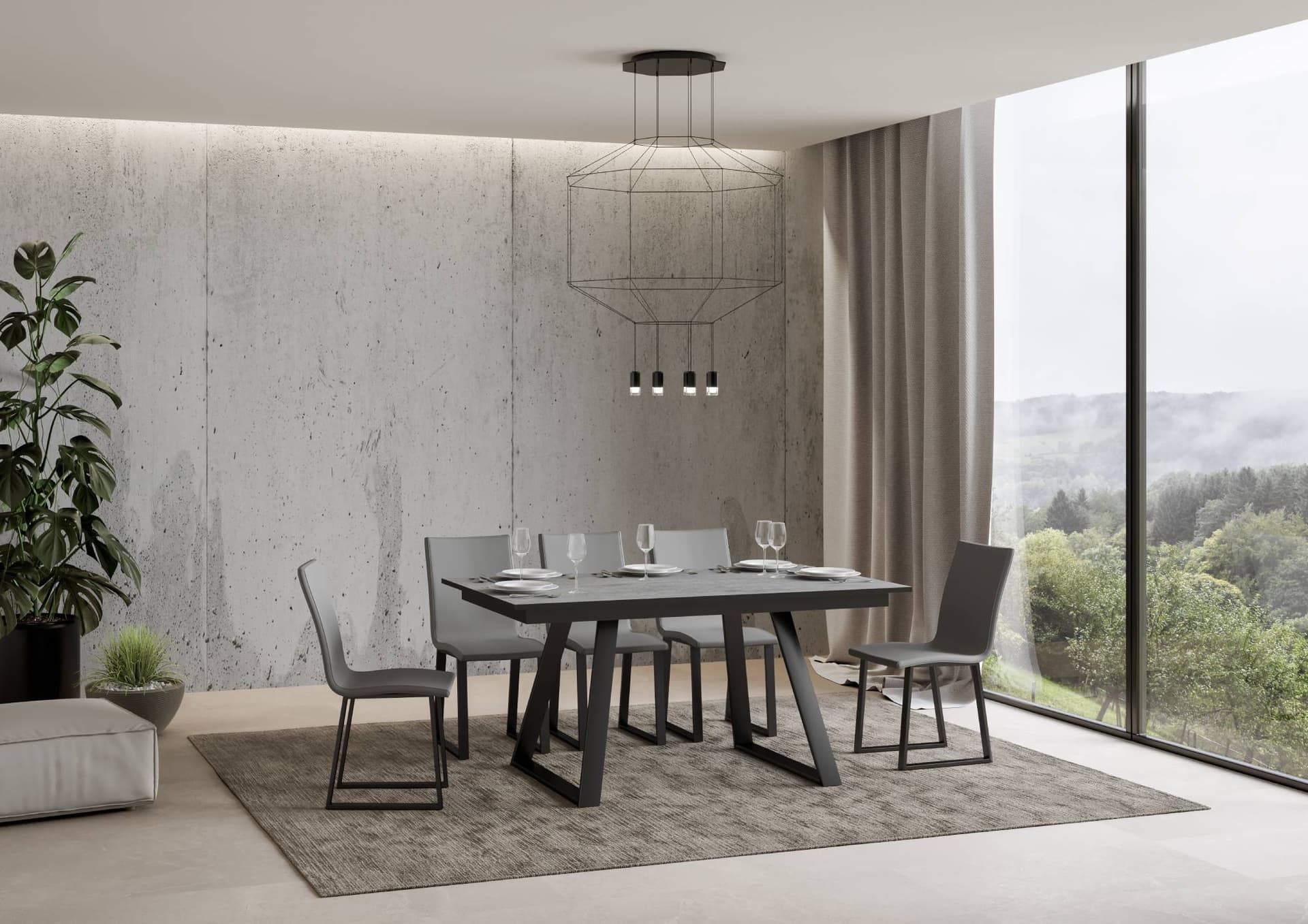 Tavolo "Ragusa" allungabile in legno per sala da pranzo in Tavoli da sala da pranzo Decor Space - Altamura, commercioVirtuoso.it