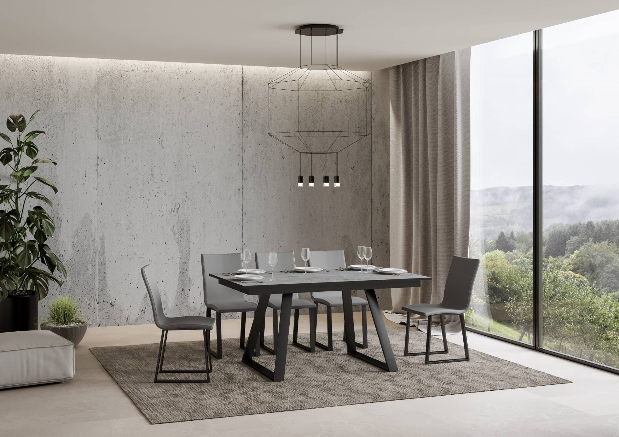 Tavolo "Ragusa" allungabile in legno per sala da pranzo in Tavoli da sala da pranzo Decor Space - Altamura, commercioVirtuoso.it