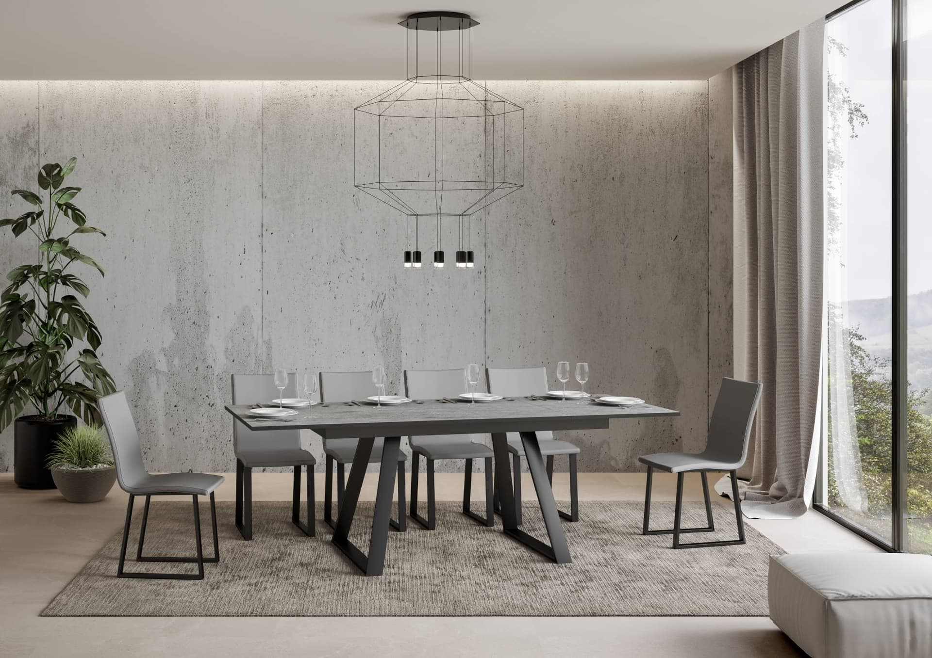 Tavolo "Ragusa" allungabile in legno per sala da pranzo in Tavoli da sala da pranzo Decor Space - Altamura, commercioVirtuoso.it