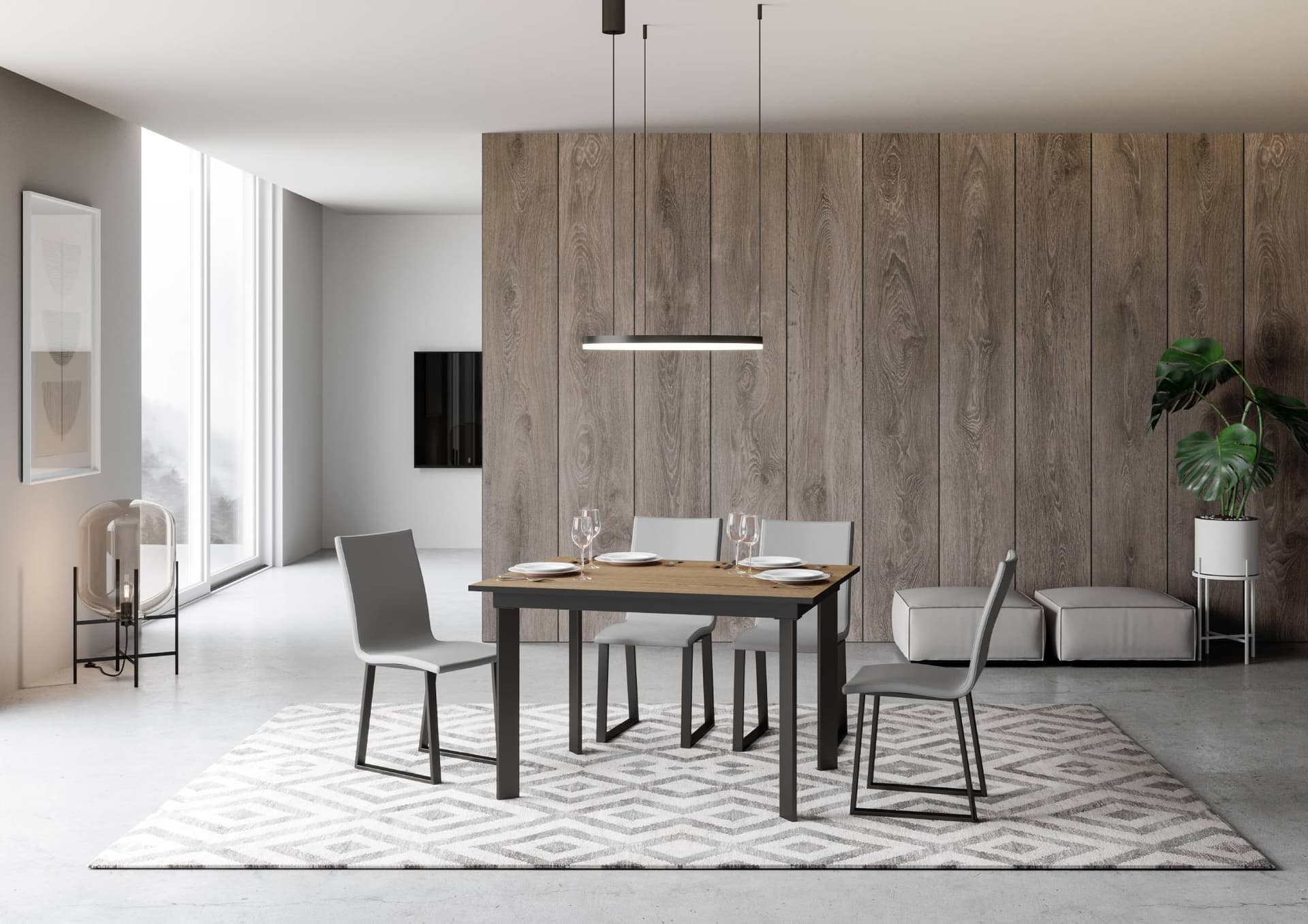 Tavolo "Pavia" allungabile in legno per sala da pranzo in Tavoli da sala da pranzo Decor Space - Altamura, commercioVirtuoso.it