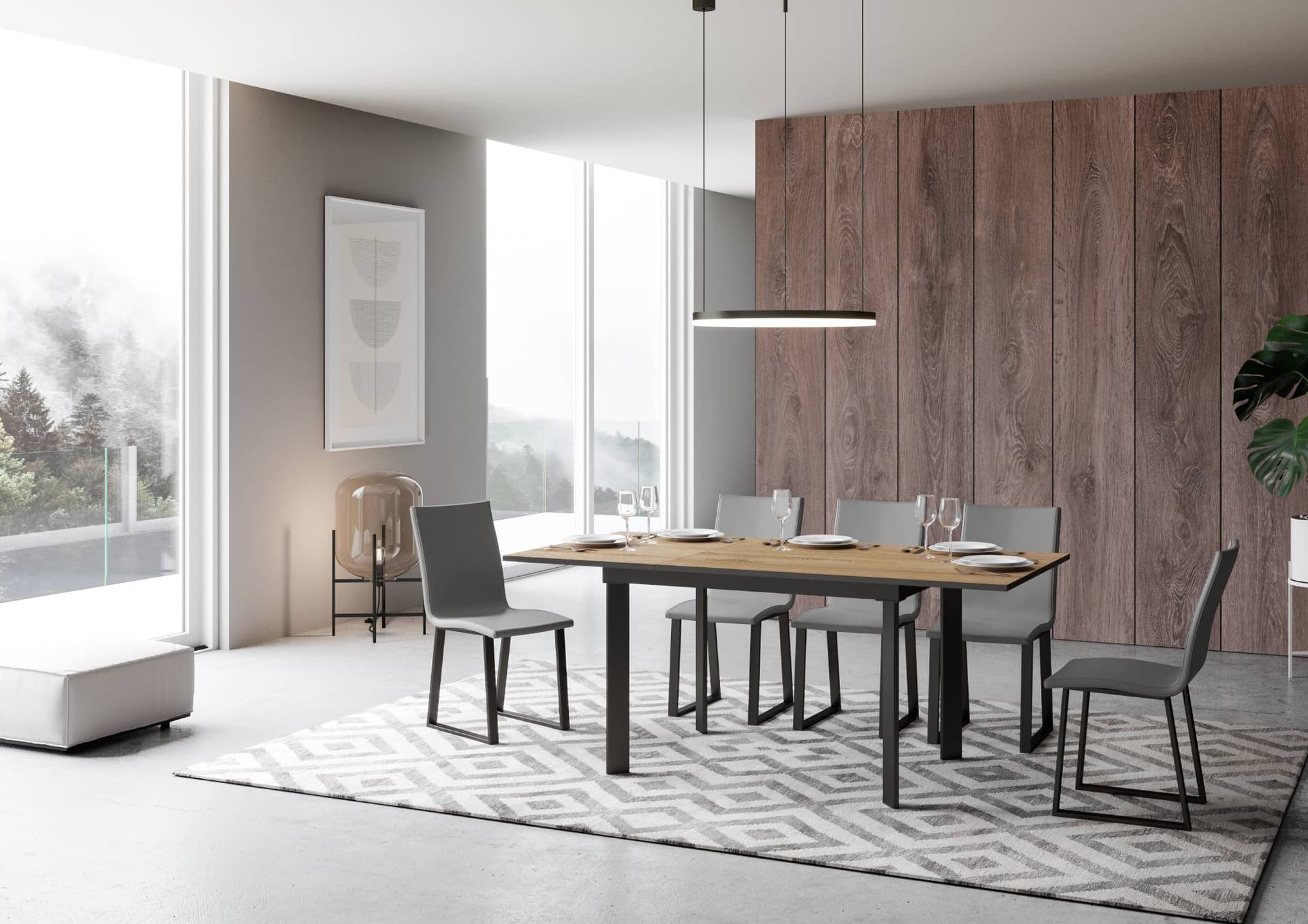 Tavolo "Pavia" allungabile in legno per sala da pranzo - 9