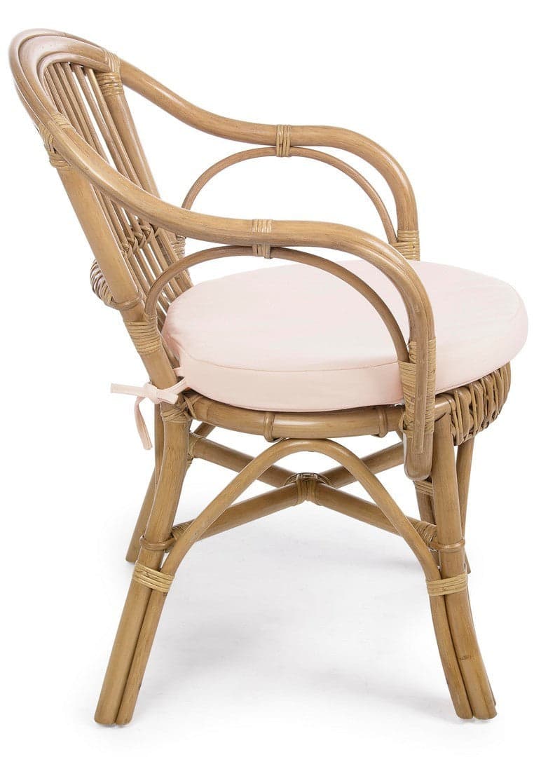 Poltrona "Barina" con cuscini comodi,  impilabile, struttura in rattan per esterno da 80 cm in Sedie per tavolo da giardino Decor Space - Altamura, commercioVirtuoso.it